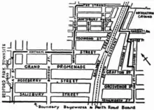 Map of the townsite of Meltham Heights in Bayswater