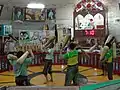 Men working out at Zurkhaneh (House of Strength) in Iran.