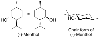 Menthol chair conformation