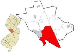 Location of Hamilton Township in Mercer County highlighted in red (right). Inset map: Location of Mercer County in New Jersey highlighted in orange (left)

Interactive map of Hamilton Township, New Jersey