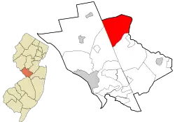 Location of Princeton in Mercer County and in New Jersey