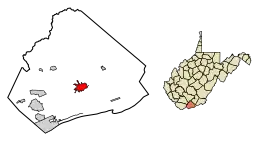 Location of Princeton in Mercer County, West Virginia