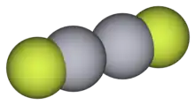 Molecular structure of mercury(I) fluoride.