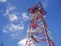 The largest transmission tower on West Peak