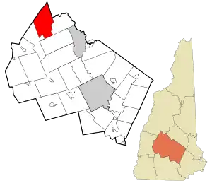 Location in Merrimack County and the state of New Hampshire.