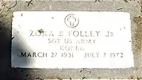 Grave site of Zora B. Folley, Jr., Block #730