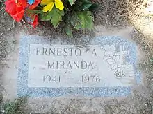 Grave site of Ernesto Arturo Miranda, Block #677.