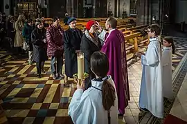 Imposition of ashes at Saint-Pierre-le-Jeune Catholic Church, Strasbourg, 2014