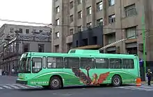 A 1997-built MASA trolleybus on Mexico City's "Zero-Emissions Corridor" line, along Eje Central, operated by STE