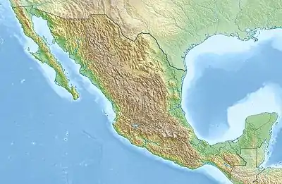 Map showing the location of Sierra Gorda