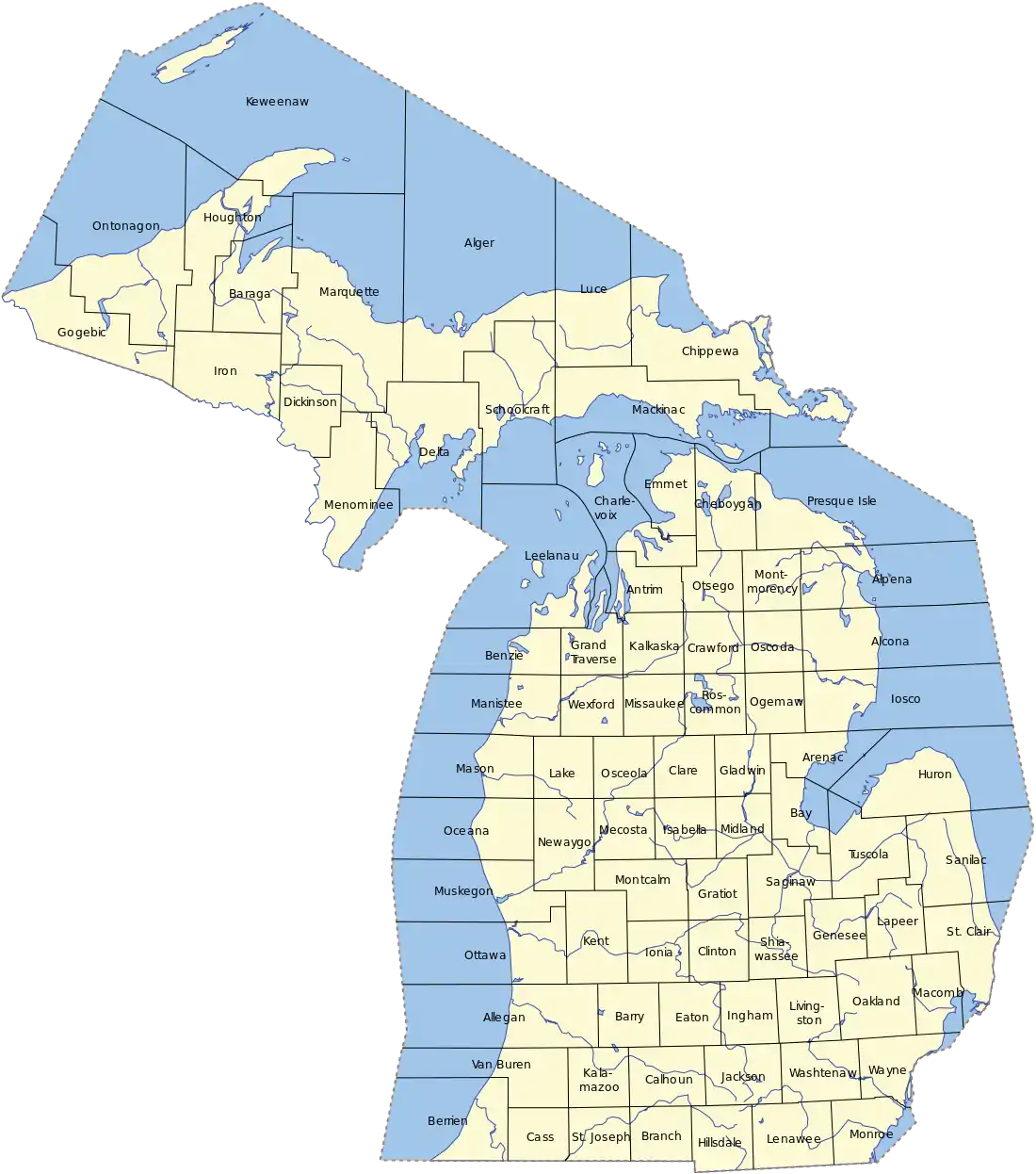 21 counties in Northern Michigan