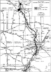 Black and white map of the southeastern Lower Peninsula of Michigan