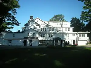 The exterior of the main lodge in August 2011