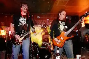 Mico de Noche performing in 2008. From left to right: Michael Crum, Don Stewart, Chad Baker.