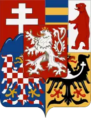 In the interwar years, the arms were part of the coat of arms of Czechoslovakia.