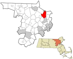 Location in Middlesex County in Massachusetts