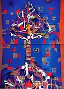 Árbol de letras, mixed / hemp canvas, 256x186cm, 2001