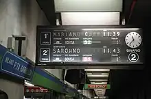 Split-flap display in use at Milano Porta Garibaldi railway station