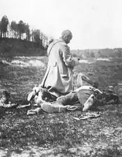 Polish–Soviet War, chaplain anointing a dying soldier