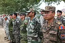 Mongolian, Indian, Canadian, South Korean, and American combat medics during Khaan Quest 2013