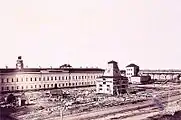 The construction of the monument in 1862.