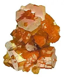 Mimetite, Pingtouling Mine, Guangdong Province, China. Size: 2.2 x 2.1 x 1.8 cm