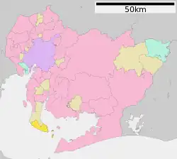 Location of Minamichita in Aichi Prefecture