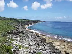 Minamidaitojima coast surrounded by cliffs