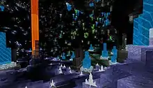 Crystal cave biome generated by caverealms mod