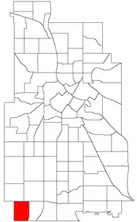 Location of Armatage within the U.S. city of Minneapolis