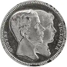 King Gustav V and Queen  Victoria wedding (obverse)