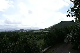 A scenic vista from the foothills of Fenais da Luz, located near Aflitos and the area of Batalha