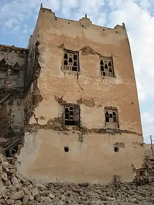 One of Mirbat's several dilapidated Yemeni-style mud-brick structures