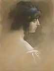 Portrait of a woman - pastel by M. Gajewski