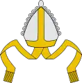 Mitre, used by bishops in place of a helmet