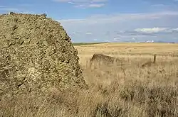 Mixed erratics located near Sims Corner. The nearest is basalt, which the ones behind it are granite.