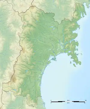 Map showing the location of Kenjōsan Mangokuura Prefectural Natural Park