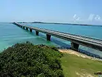 Ikema bridge connects Ikema Island with Miyako Island. It is 1,425 metres (4,675 ft)-long.