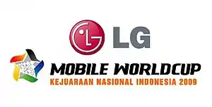 The logo of the Indonesian world cup, which reads "LG Mobile Worldcup Kejuaraan Nasional Indonesia 2009"