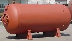 A permanent pressure vessel storage tank.