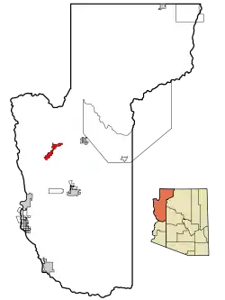 Location in Mohave County and the state of Arizona