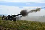 Moldovan howitzer battery live fire