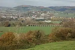 The disused viaduct outside Monmouth, used by the Wye Valley Railway and Coleford Railway, in 2007