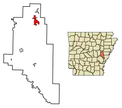 Location in Monroe County, Arkansas