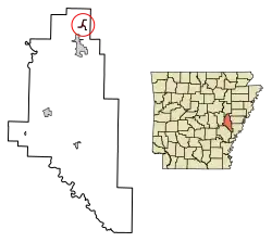 Location in Monroe County, Arkansas