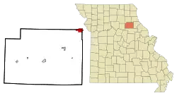 Location of Monroe City, Missouri