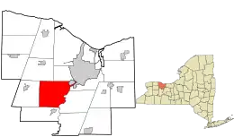 Location in Monroe County and the state of New York.