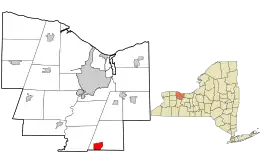 Location in Monroe County and the state of New York.