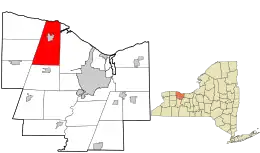 Location in Monroe County and the state of New York.