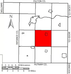 Location of Monroe Township in Henry County